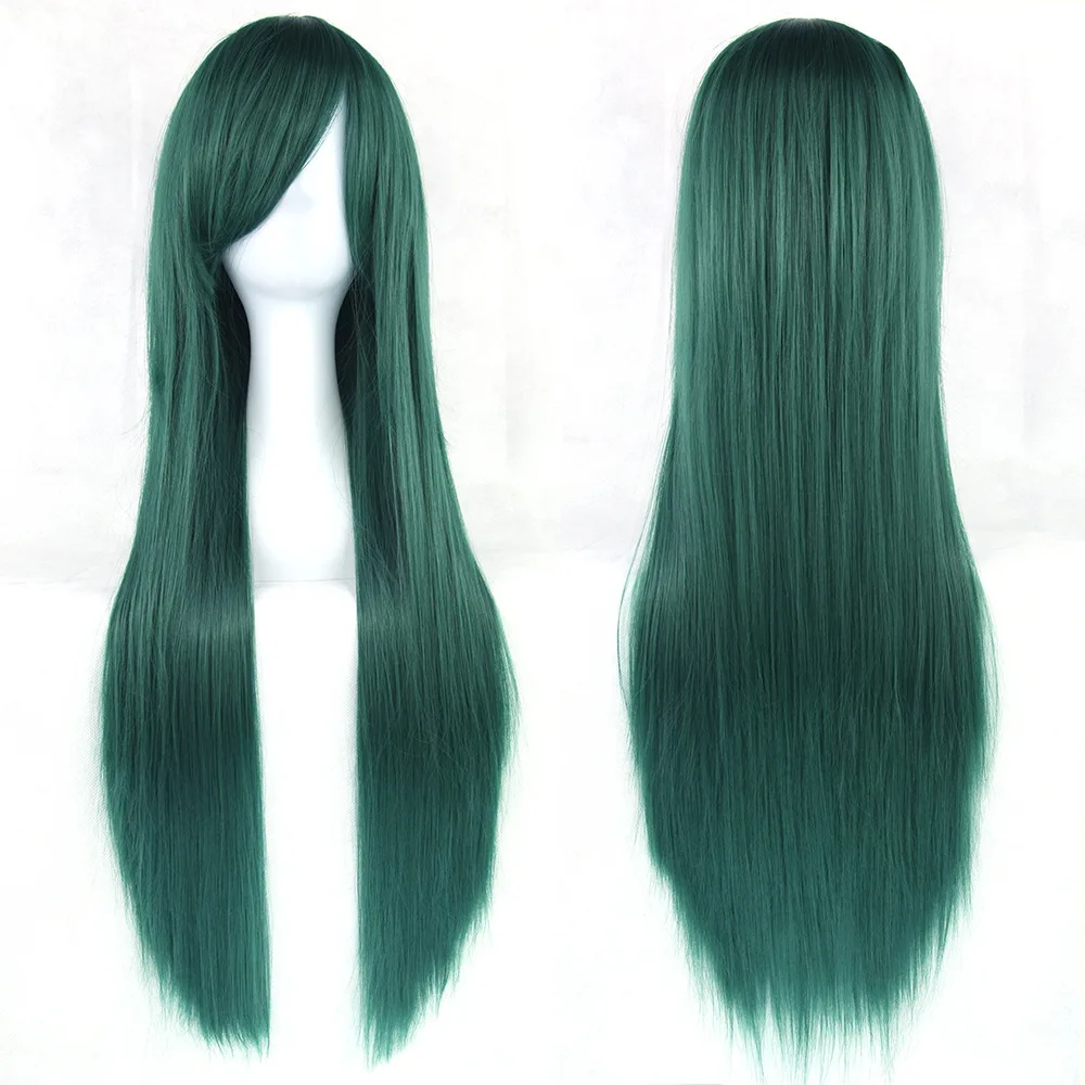 80 см длинный парик для косплея термостойкие синтетические волосы Аниме вечерние парики 26 цветов красочные