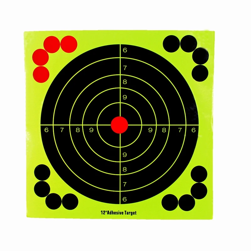 

8 Inch 12 Inch 10 Pieces Shoot Target Stickers Splatter Objective Adhesive Reactivity Aim Target for Rifle Gun Shooting Training