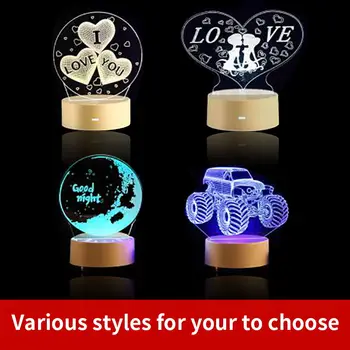 

3D LED Night Light Cartoon Cute Stitch 7 Color Change Baby Sleep Table Lamp Home Decor Holiday Kids New Year Christmas Gift