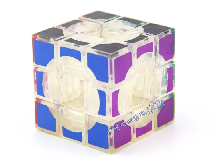 Синий полый Кубик Рубика прозрачный трехслойный Специальная форма в полый прозрачный кубический интеллект Рубика образовательный