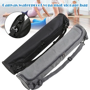 

Canvas Waterproof Yoga Pad Bag Solid Color Yoga Mat Storage Bag Backpack Lightweight and Portable XR-Hot