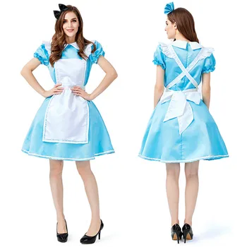

New European Clothings Alice in Wonderland Dreamwear Alice Maid cos Clothes Parents and Children Cosplay Clothes PS1966L56