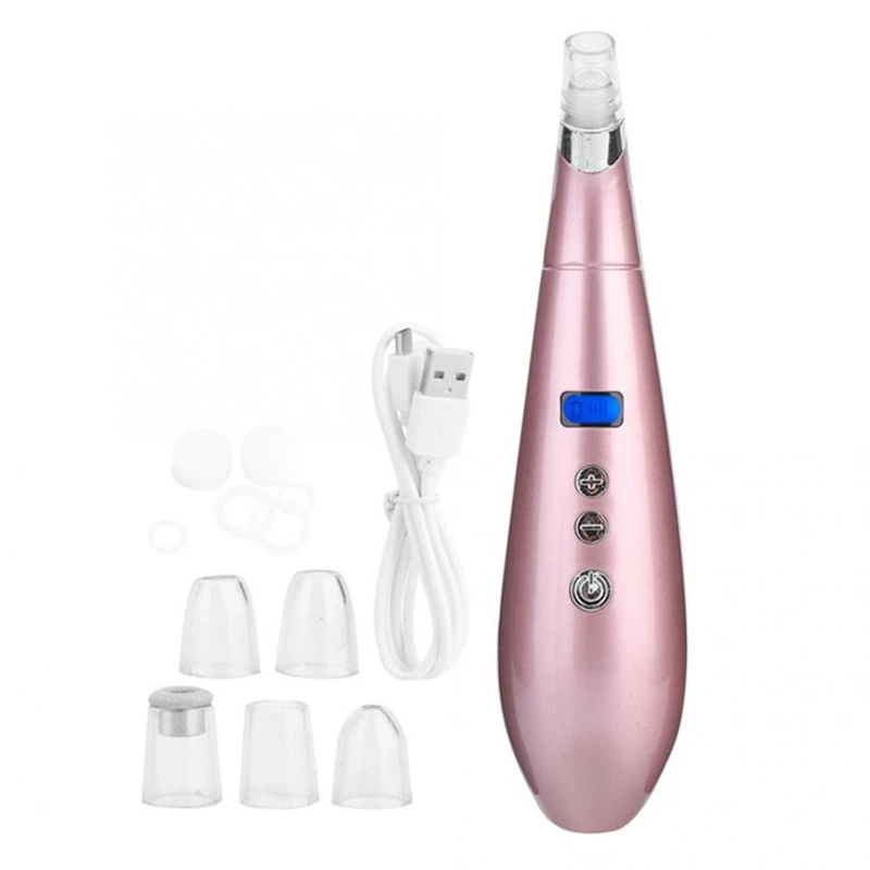 

6 in 1 USB Electric Blackhead Acne Suction Removal Pore Cleaner Facial Skin Cleaning Face Massager Beauty Skin Care Tool
