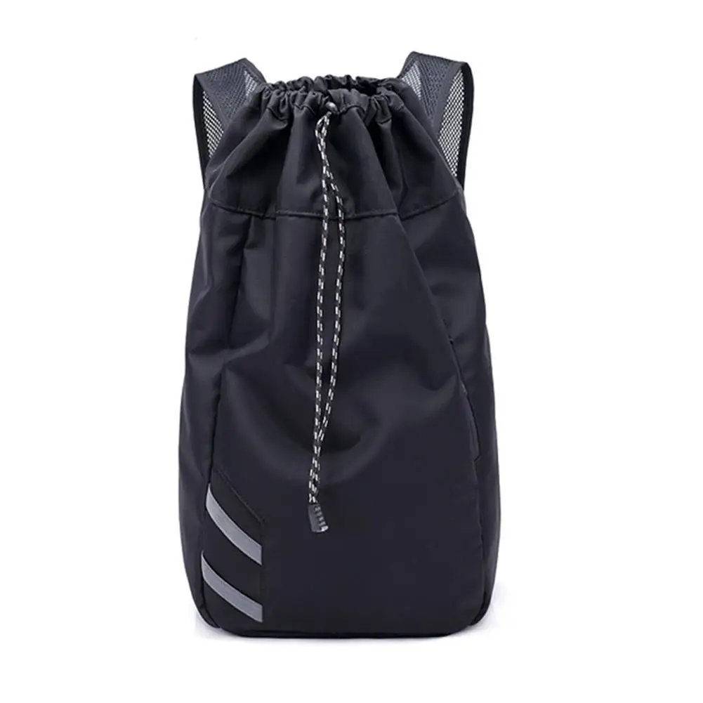 Basketball Backpack Waterproof Nylon Drawstring Shoulder Basketball Bag With Large Capacity Outdoor Sports Bag - Цвет: Черный