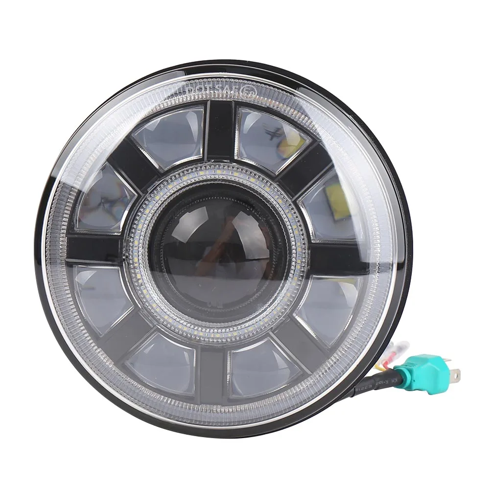 7inch Off Road Turn Signal Angel Eye Headlamp LED Headlight 60W Aluminum High Low Beam Accessory Waterproof Driving For Wrangler