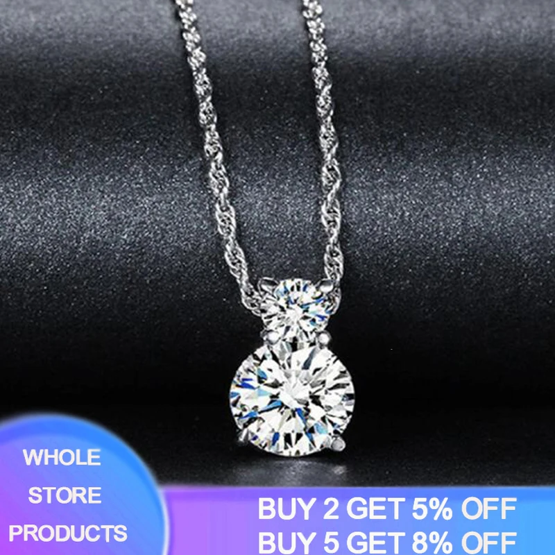 

YANHUI Luxury Simple Style Natural Cubic Zirconia Necklaces&Pendant Fashion Silver 925 Jewelry For Women Chain Accessiories