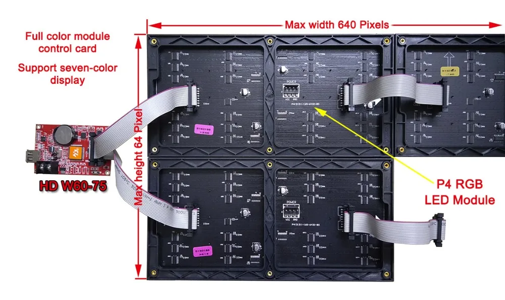 Huidu HD W60 75 и W62 Wifi U disk светодиодный модуль экран дисплея карта контроллера для