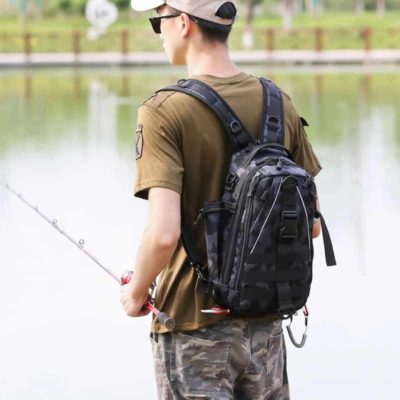 

Lure Bag Multi-functional Single-shoulder Dual-use Backpack New Outdoor Camouflage Tactical Bag Travel Sports Chest Bag Male Big