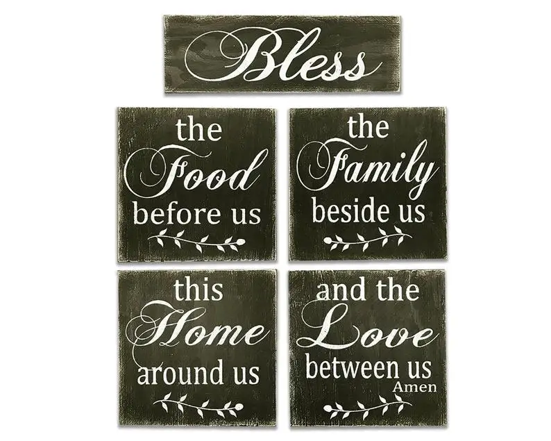  Rustic Kitchen Decor - Bless The Food Before Us - Dining Room Decor - Distressed Wood - Home Decor  - 4000329829411