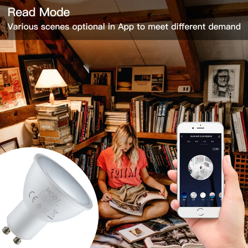 Tuya GU10 WiFi Smart Light LED Bulbs RGBCW 4.7W Dimmable Lamps Smart Life Remote Contro Work With Alexa Home