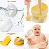 Children's Tableware Soild Food Training Waterproof Baby Bibs Infant Sucker Feeding Bowl And Wooden Handle Spoon Set Baby Stuff 2