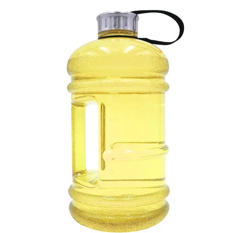 2.2L пластиковая бутылка для воды с большой емкостью, шейкер для уличных походов, герметичный, для тренировок, тренажерного зала, фитнеса, йоги, бутылка с большой чашкой, кувшин для воды - Цвет: Yellow