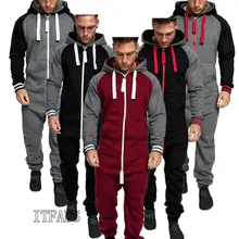 Мужской комбинезон с длинным рукавом, цельный комбинезон, комбинезон, комбинезоны, повседневные штаны с капюшоном, одежда, 5 цветов, плюс XXXL