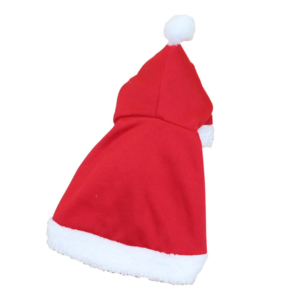 Рождественский костюм для домашних животных, пончо, накидка с шапкой, плащ Санта Клауса для кошек, собак, E2S
