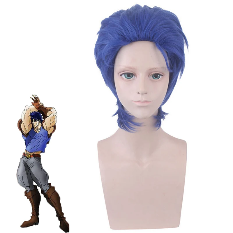 

Tokyo JoJo's Bizarre Adventure Mens Jonathan Joestar Cosplay Wig Jonathan Joestar Styled Blue Role Play Costume Wigs