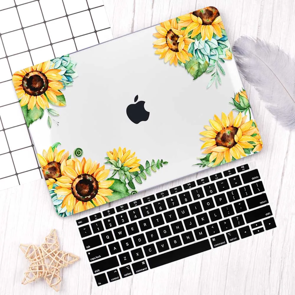 Чехол для ноутбука Apple MacBook Air Pro retina 11 12 13 15 16 дюймов Сенсорная панель A2141 A2159 A1932 Жесткий Чехол для клавиатуры