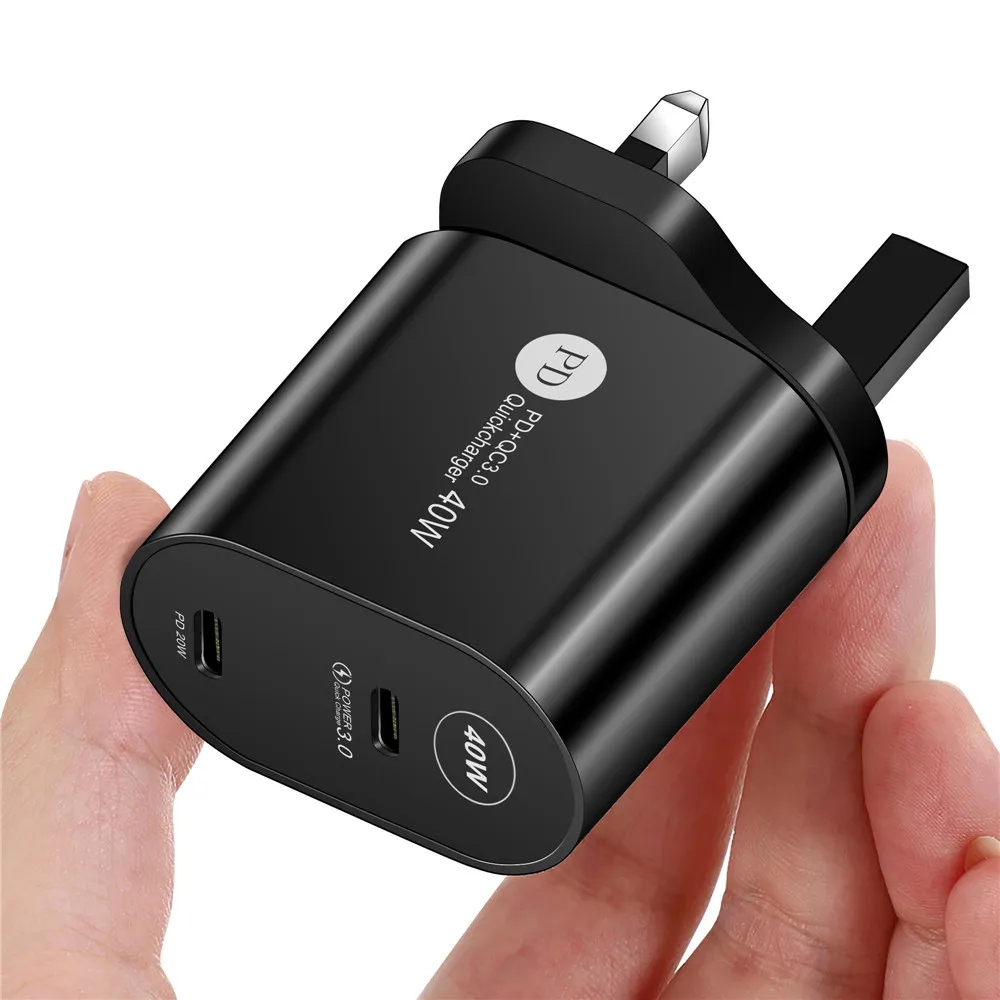 usb car charge Electop 40W Quick Charge Dual PD USB Type-C QC 3.0 Fast Charger For iPhone 13 12 11 Pro Max X Xr iPad Universal Adapter usb c 65w Chargers