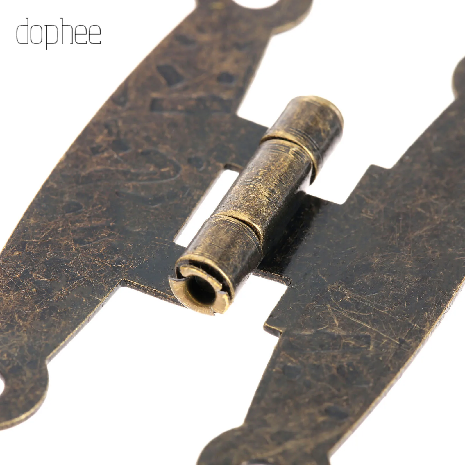 Dophee 8 шт. деревянная коробка с петлей Античная H-тип шарнира 4-отверстие плоские со стеклянными дверцами ссылка Планшеты для ювелирных изделий Коробки мебельная фурнитура