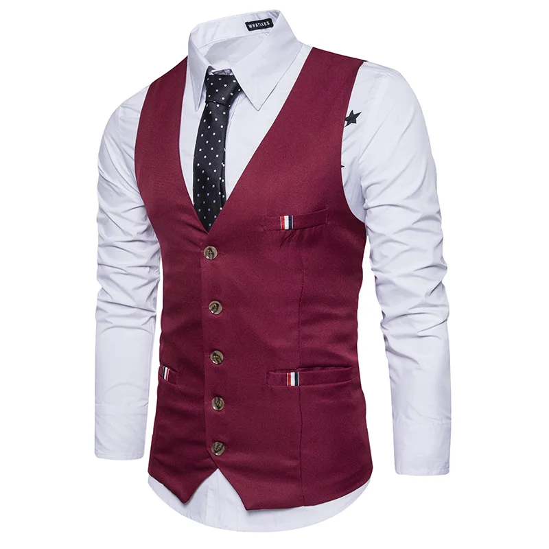 New Style British-Style Suit Waistcoat Men Versitile Casual Business Formal Wear Waistcoat