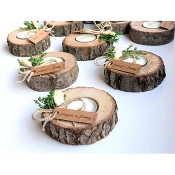 

10pcs personalized wood tealight holder for guests, rustic wedding favor bulk gifts, candlestick holder, wedding decoration