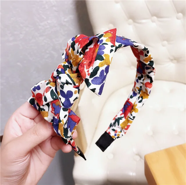 Floral Big Bow  Hairbands  For Women Korea Hair Accessories For Girls Hair Band Hair Bows  Hairband Headbands Ivory
