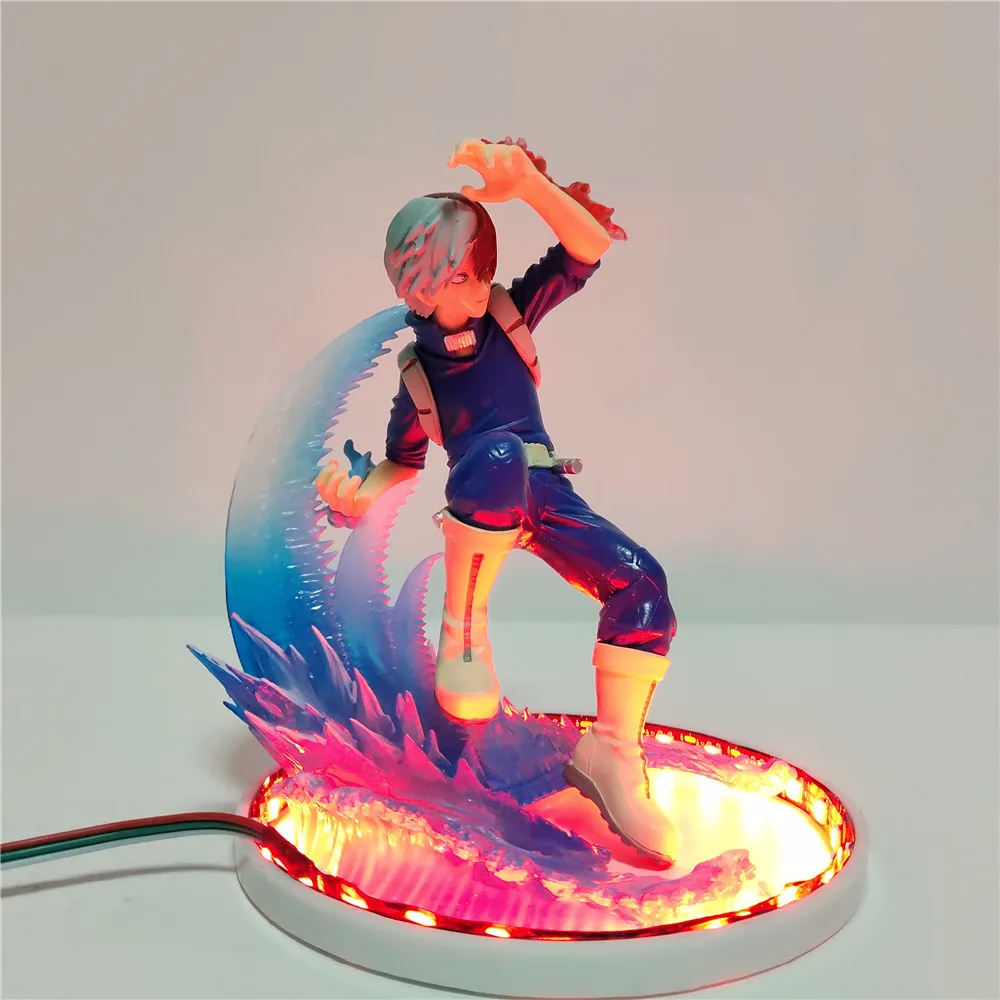 My Hero Academia Figure Todoroki Shoto Battle Scene LED Light Action Figure Boku No Hero Academia Shouto Todoroki PVC Model Toys