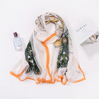 

180*90 CM 2020 New Women's Retro Printed Shawl Scarf Lady's Elegant Silk Scarf Light Luxury Style High-end Gift Scarf