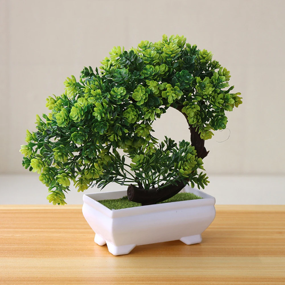 Artificial Ornaments Flowers Potted Fake Garden Plant Bonsai Table Simulation Small Plastic Home Decor Hotel Tree Pot - Цвет: 5