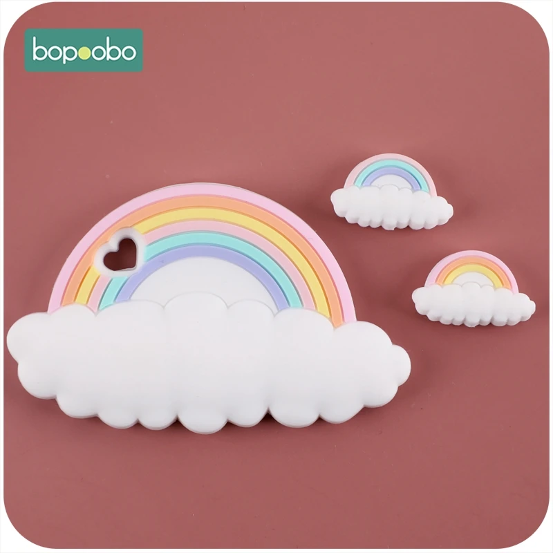 5pc Silicone Beads Tiny Rod Rodent Food Grade Baby Teether Rainbow Mini Cloud DIY Pacifier Chain Nursing Bracelet Baby Product