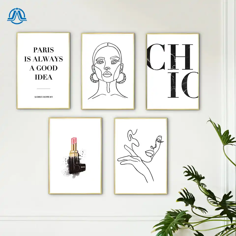Affiche De Rouge A Levres Peinture Sur Toile De Mode Impression D Art De Ligne De Dame Peinture De Maquillage Chic Citation Image Murale De Femme Moderne Pour Salon Aliexpress