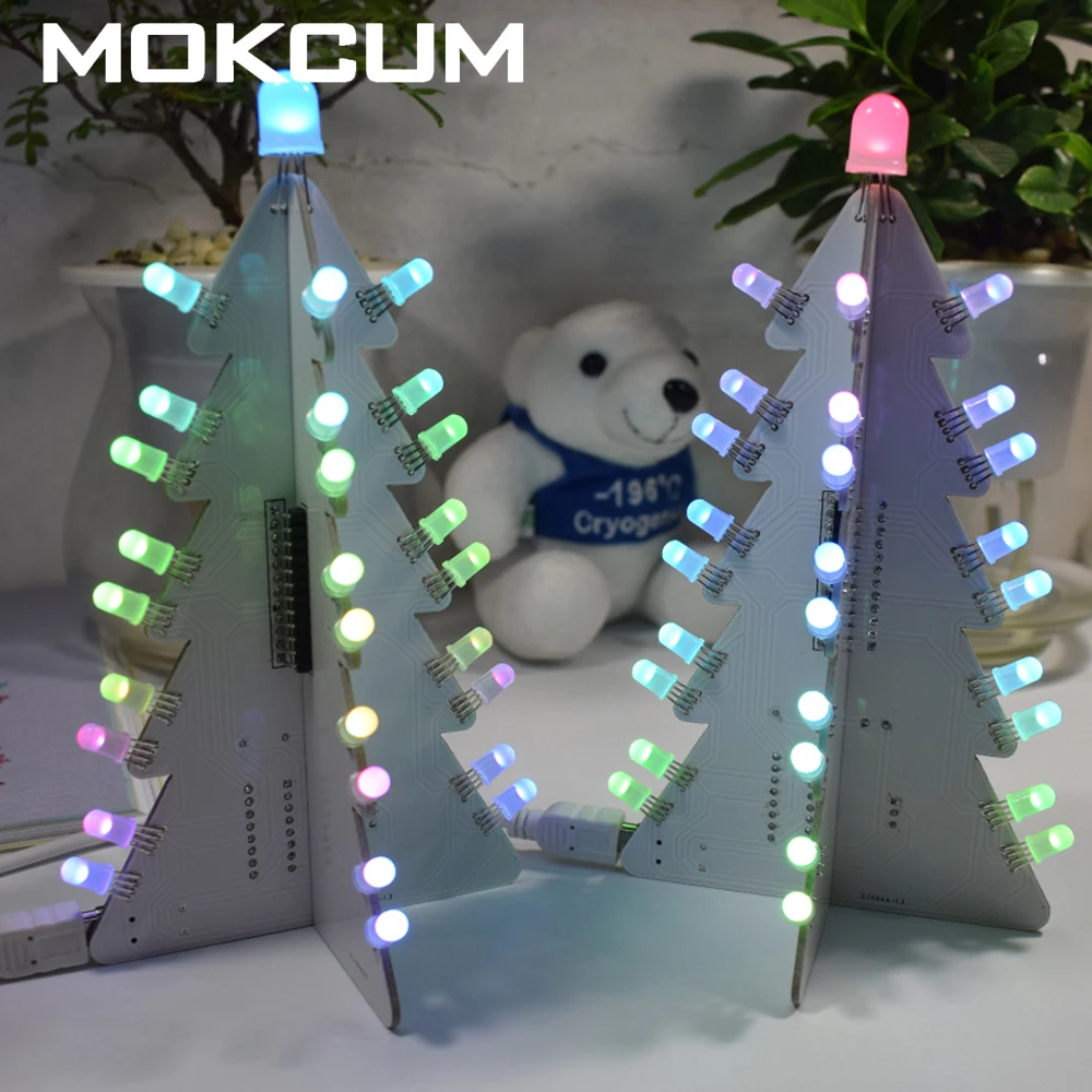 US $11.87 Mini USB DIY Kit RGB Flash LED Circuit Led Module Led Panel Lights Pixel Led Colorful Christmas Trees LED Kit Pixel Led Pixel