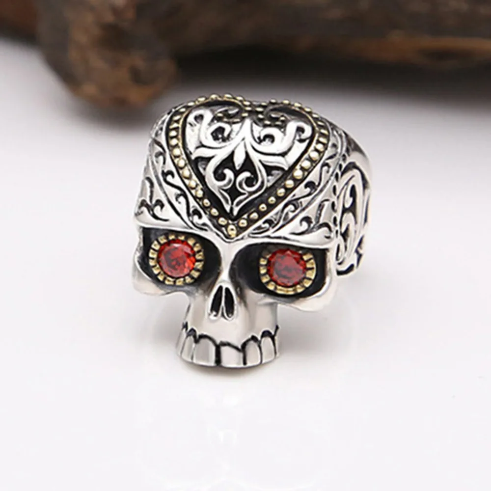 Anillo de ciclista cráneo Goth Rock Punk Hombre Acero Inoxidable Streampunk Joyería Regalo