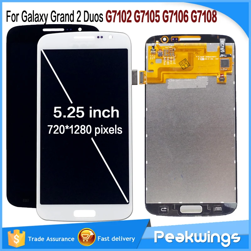 

Tested LCD Display For Samsung Galaxy Grand 2 Duos G7102 G7105 G7106 G7108 LCD Display With Touch Screen Assembly