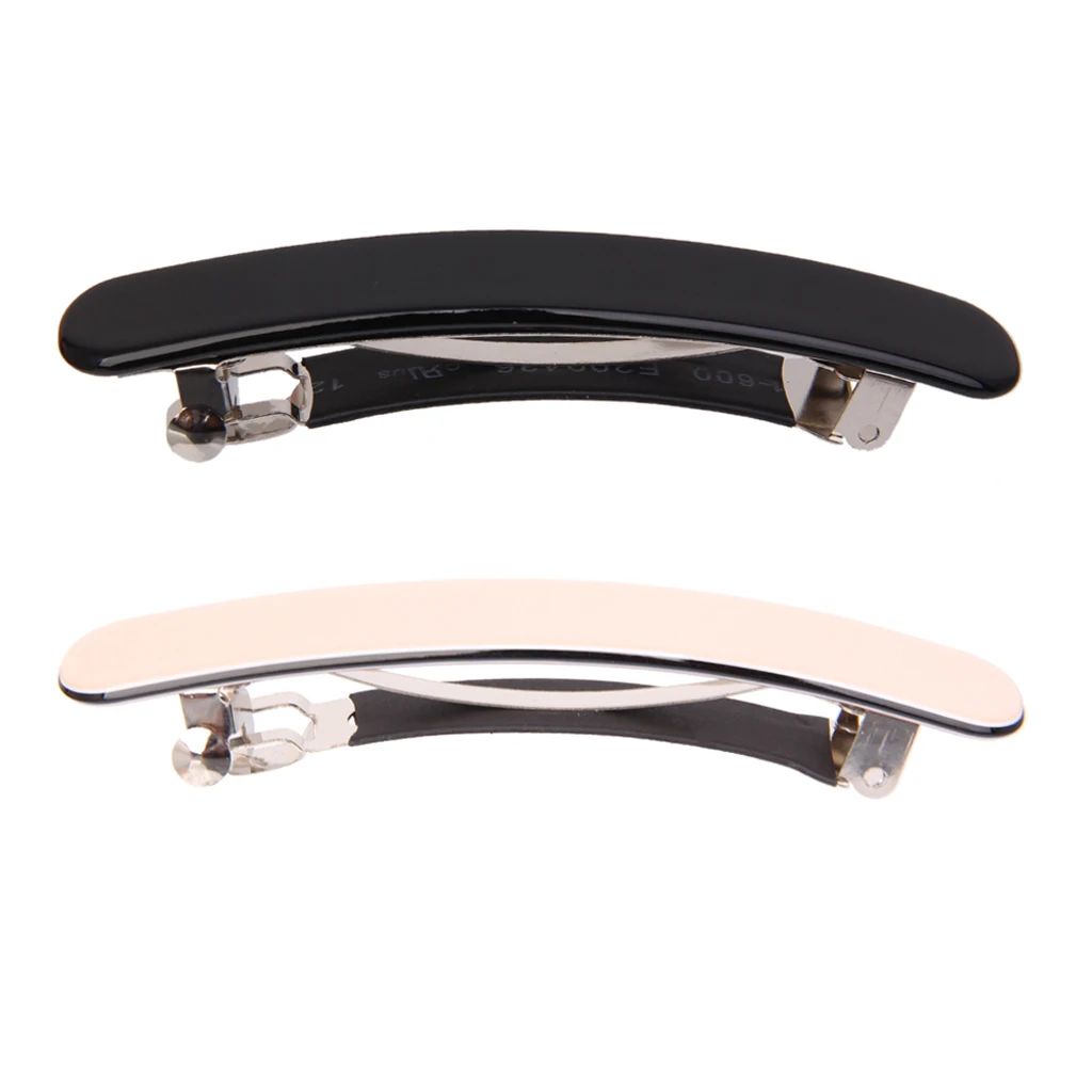 2 Pieces Automatic Hair Clips,  Slim Long Acrylic Hair Barrette Ponytail Holders for Womens Daily
