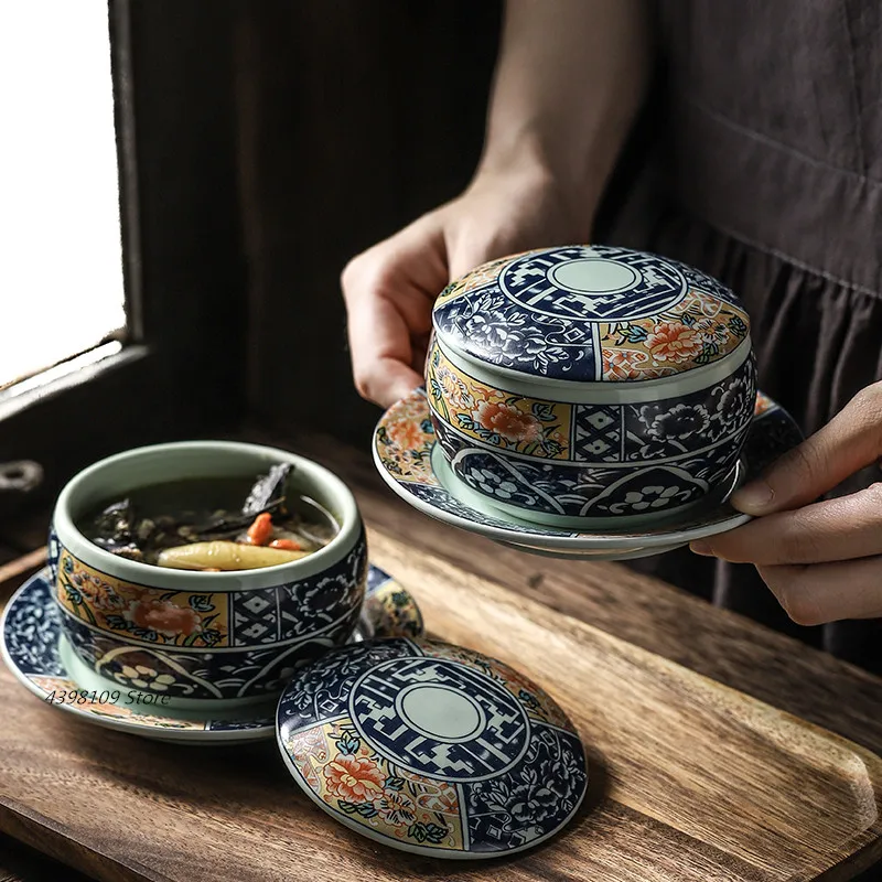Креативная кухонная миска с крышкой японская посуда керамическая ручная | Отзывы и видеообзор -4000334891597