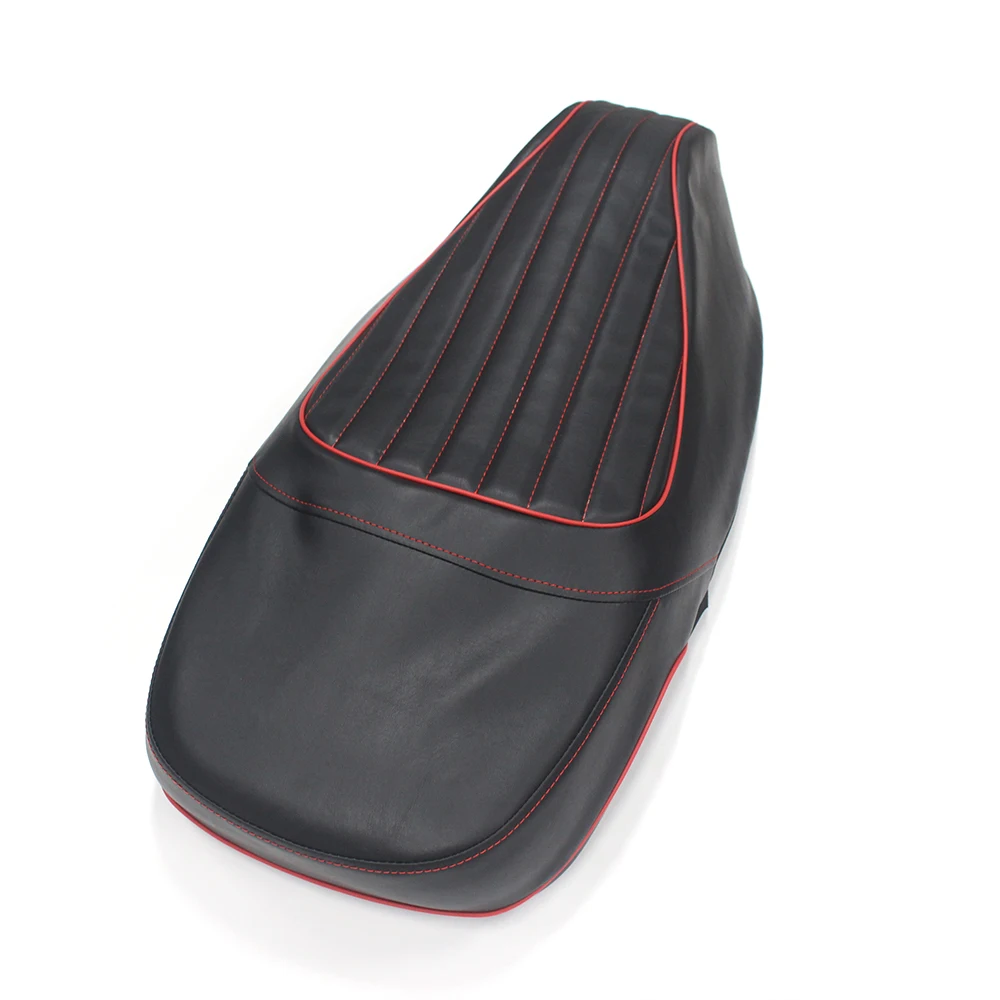 Pokhaomin Sitzbezug aus schwarzem/rotem Sattelleder für Vespa GTS 300 GTS 125 150 250 300 – Detail 8