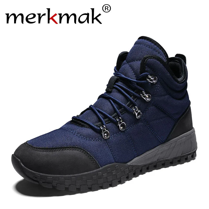 

Merkmak Autumn Men Breathable Boots High Quality Man Ankle Boots Fashion Big Size Working Booties Non-slip Men Casual Footwear
