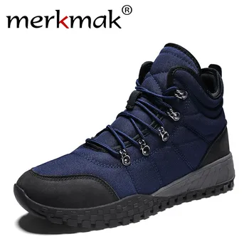 

Merkmak Autumn Men Breathable Boots High Quality Man Ankle Boots Fashion Big Size Working Booties Non-slip Men Casual Footwear