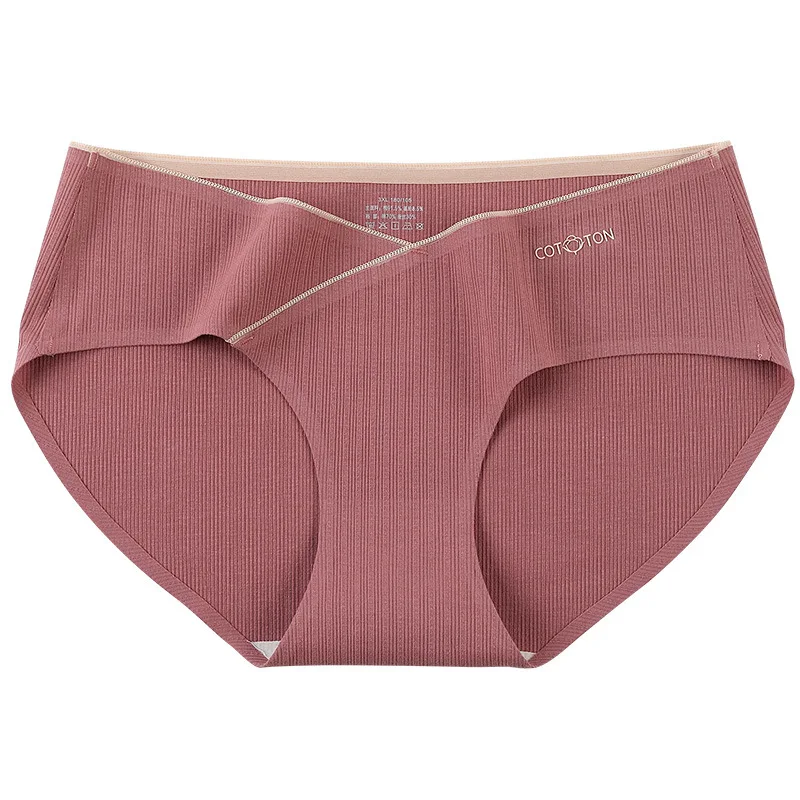 M4XL Jacquard Cotton Low Waist Belly Maternity Panties Plus Size