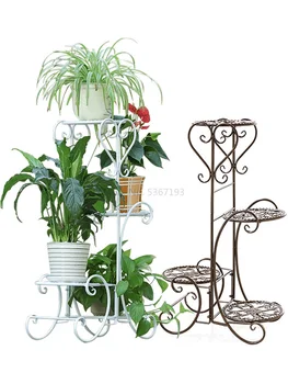 

Floor flower stand Iron multi-layer living room balcony flower pot rack wall hanging green flower shelf