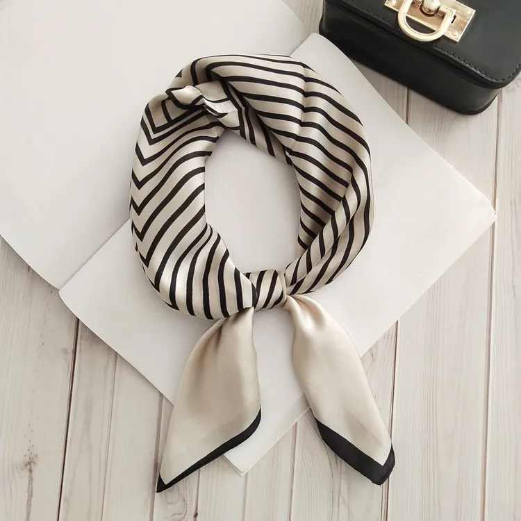 

Small Square Silk Business Scarf Spring Summer New Literary Hair Band tied infinity luxury scarf 2020
