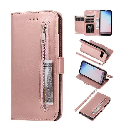 

Zipper Case For Note10 plus A70 A50 A40 A30 Wallet Flip Case For Samaung Galaxy S10 E S9 S8 Plus S7 Edge Note 8 9 10 Phone Cover