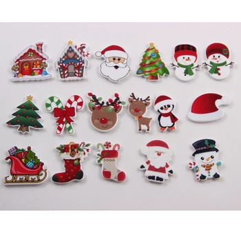

1000pcs Christmas Series Flat Resin Snowman Reindeer Sled Brooch Mobile Phone Shell Decorative Jewelry Christmas Accessories
