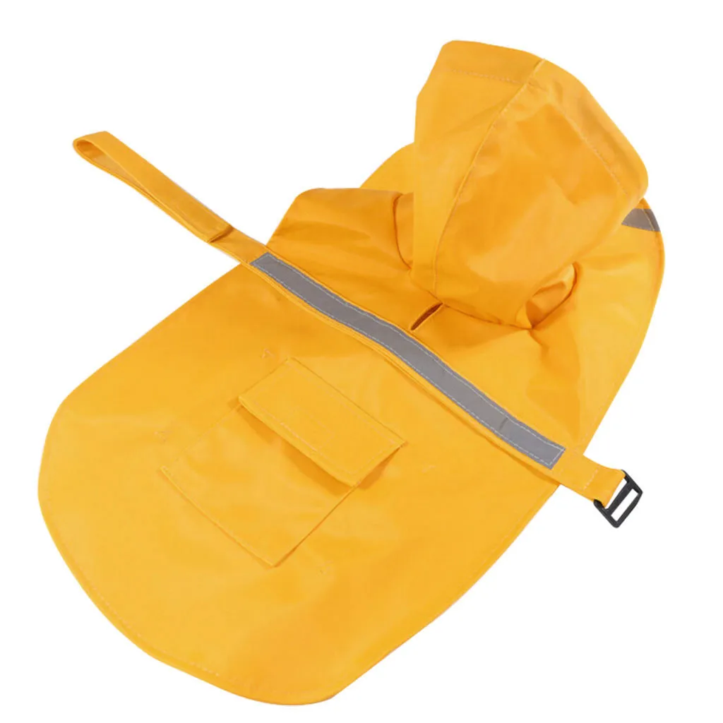 Yellow Дождевик для собак, водонепроницаемый плащ, все включено, дождевик с капюшоном для питомцев, собак для щенков дождевые, одежда для собак, дождевик для питомцев, однотонный - Цвет: Yellow