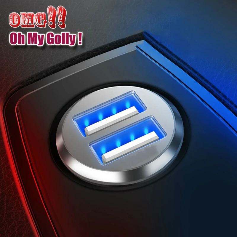 OMG! Автомобильное зарядное устройство Mini Dual USB для автомобиля Стайлинг телефона 2