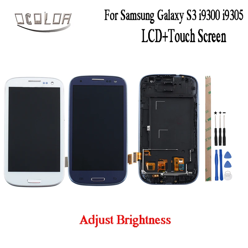 Ocolor для samsung Galaxy S3 lcd i9300 i9305 i9300i i9301 i9301i ЖК-дисплей и сенсорный экран + рамка с