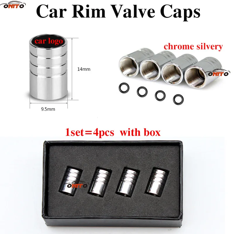 

1set Zinc Chrome Silvery Wheel Rim Valve Cap Covers With Box For BMW Toyota Honda Hyundai Jeep Nissan mazda benz volvo Kia volvo