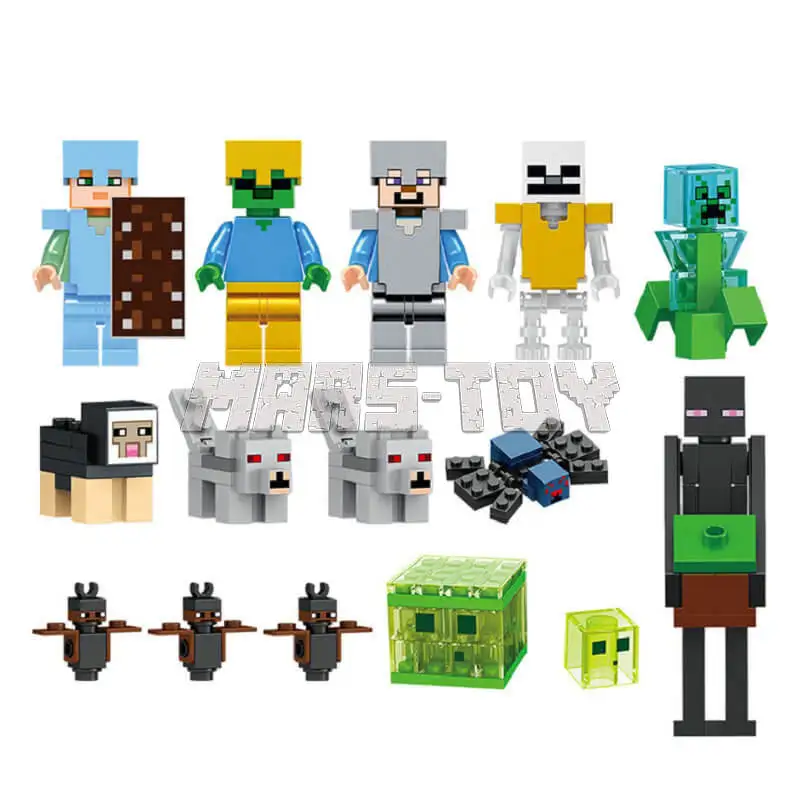 2000pcs The Mountain Cave Building Blocks With Steve Action Figures Compatible 21137 Bricks Building Blocks Sets Toys