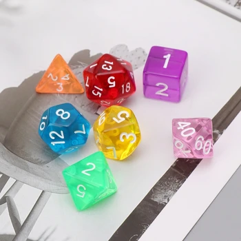 

7pcs/Set Dice TRPG Games D4-D20 Multi-sided Dices Colorful N0HA