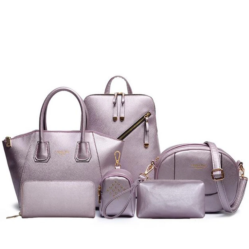 Новое поступление, 6 комплектов кожаных сумок, Женская Офисная сумка, композитная сумка, женская сумка на плечо+ дизайнерская сумка+ клатчи на день+ кошелек